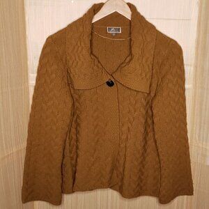JM Collection Womens Brown Chunky Cardigan Large